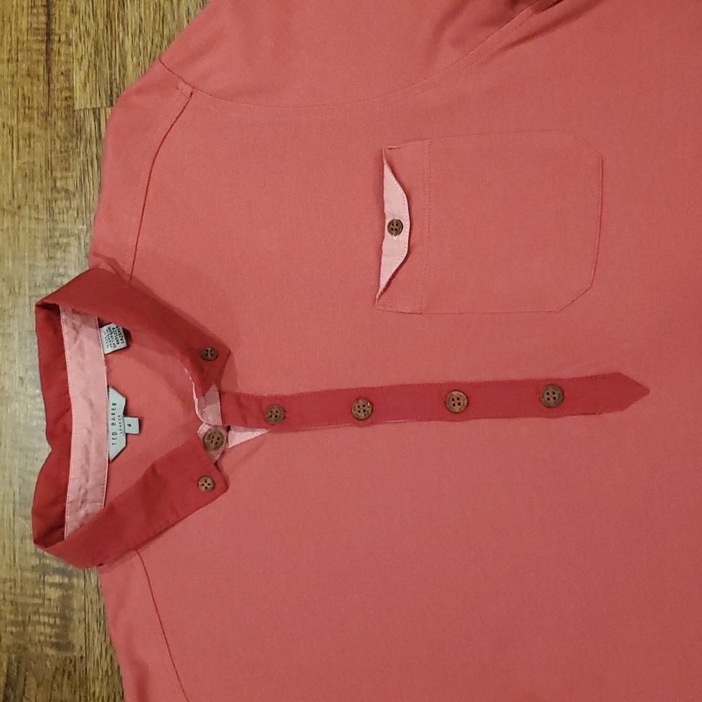 Mens Ted Baker London red polo shirt size 4(large) - Picture 2 of 6